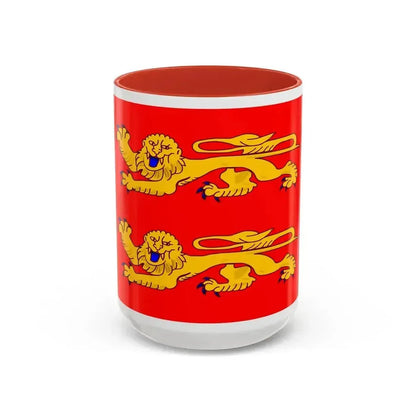Flag of Lower Normandy France - Accent Coffee Mug 15oz Red - Go Mug Yourself