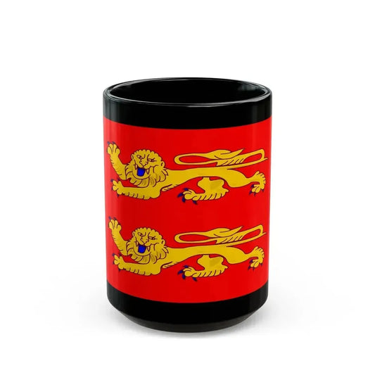 Flag of Lower Normandy France - Black Coffee Mug 15oz - Go Mug Yourself
