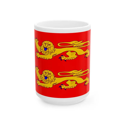 Flag of Lower Normandy France - White Coffee Mug-15oz-Go Mug Yourself