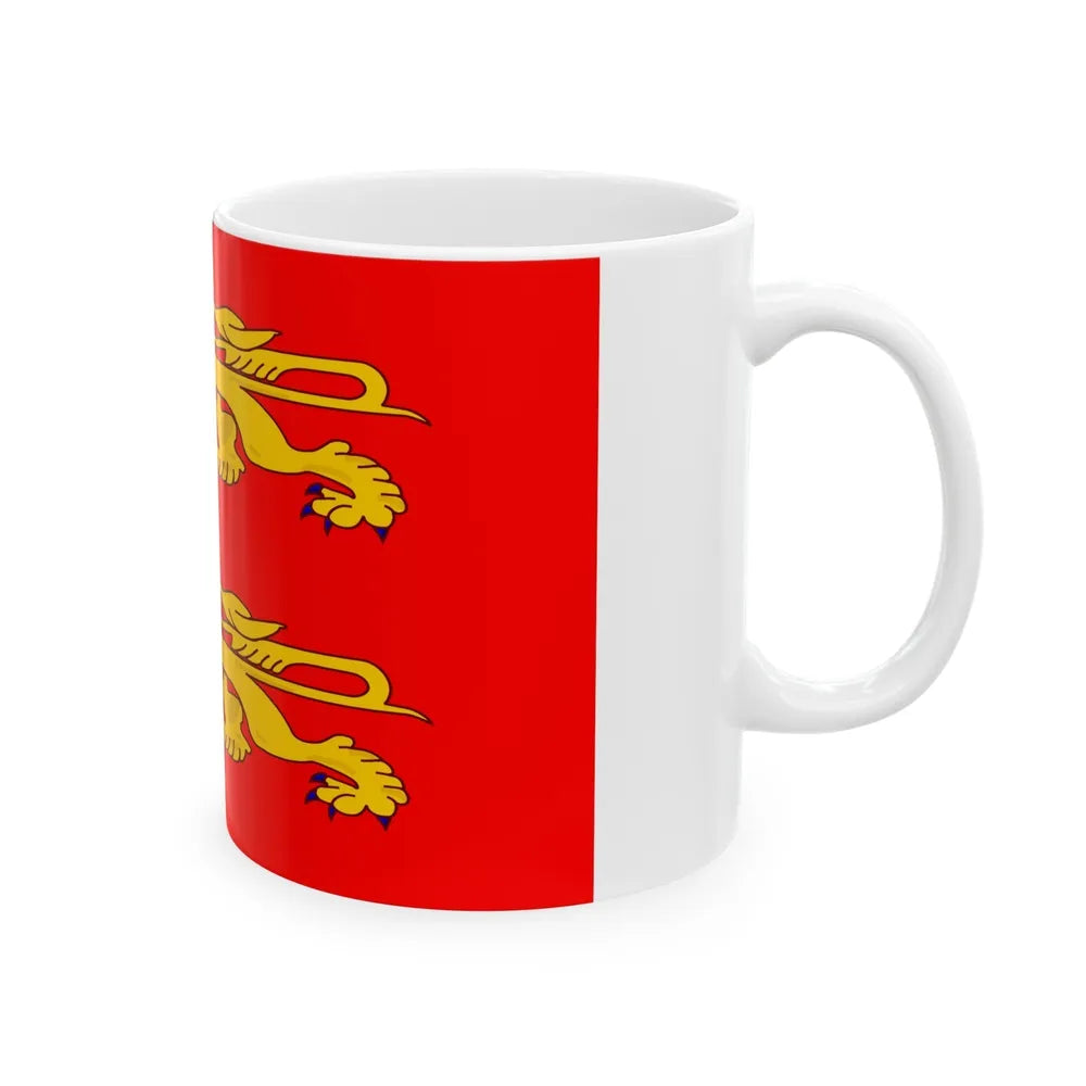 Flag of Lower Normandy France - White Coffee Mug-Go Mug Yourself