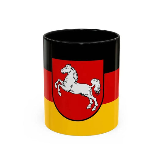 Flag of Lower Saxony Germany - Accent Coffee Mug 11oz Black - Go Mug Yourself