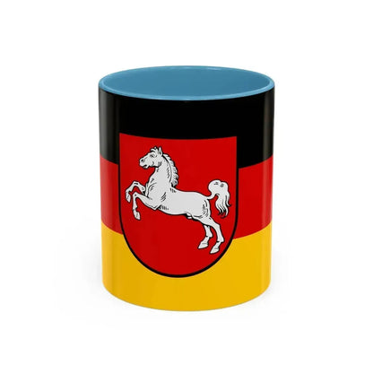 Flag of Lower Saxony Germany - Accent Coffee Mug 11oz Light Blue - Go Mug Yourself