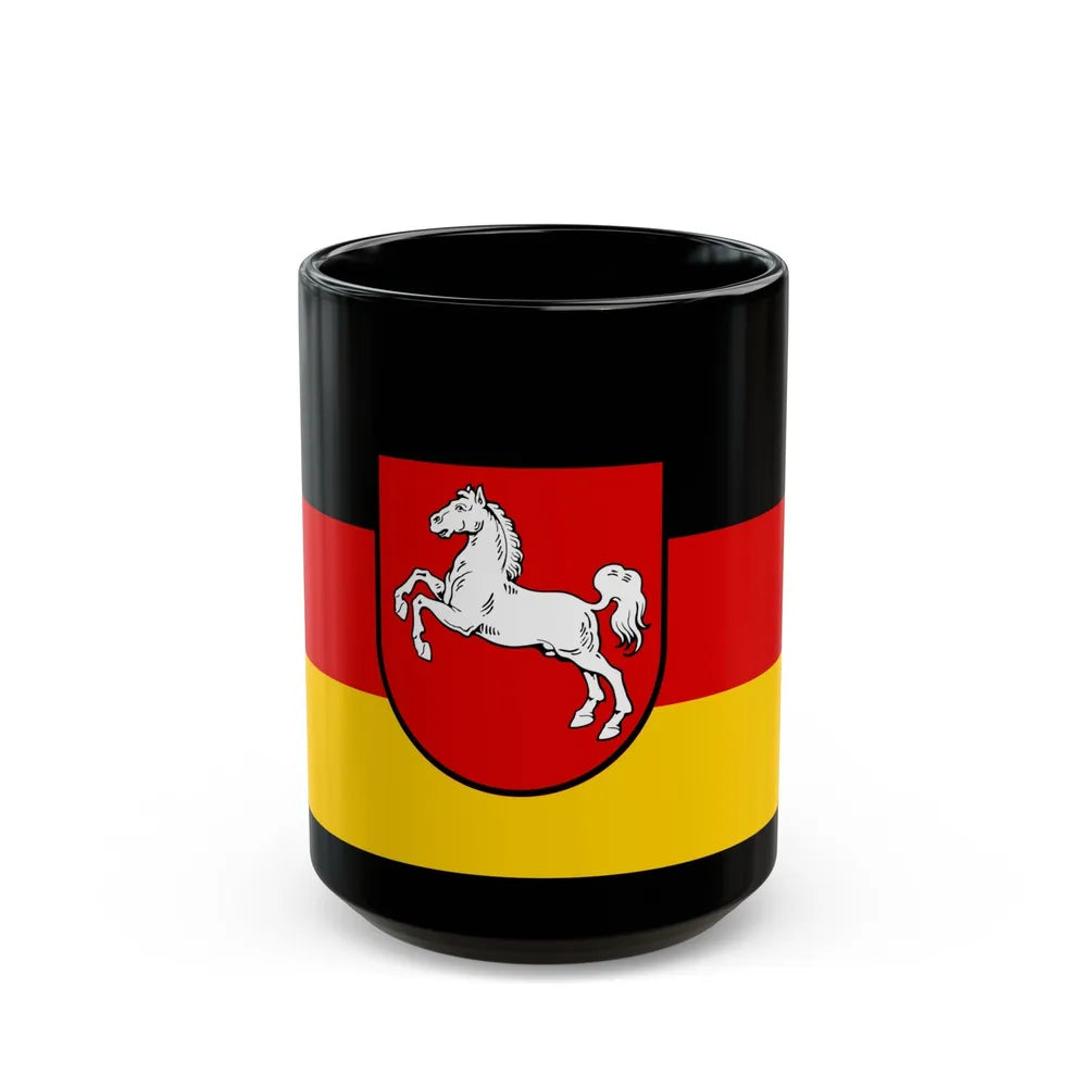 Flag of Lower Saxony Germany - Black Coffee Mug-15oz-Go Mug Yourself