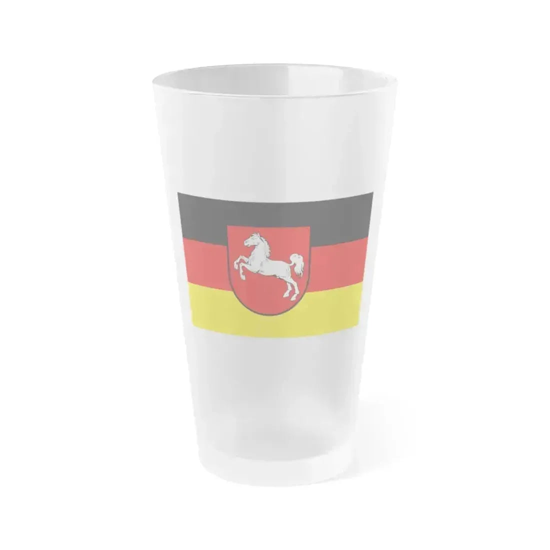 Flag of Lower Saxony Germany - Frosted Pint Glass 16oz 16oz Frosted - Go Mug Yourself