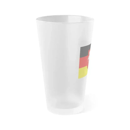 Flag of Lower Saxony Germany - Frosted Pint Glass 16oz - Go Mug Yourself
