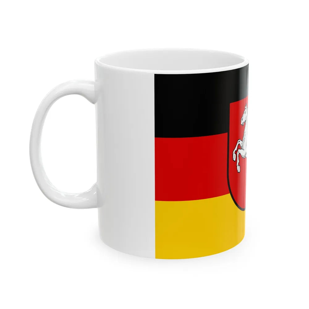 Flag of Lower Saxony Germany - White Coffee Mug-Go Mug Yourself