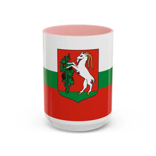 Flag of Lublin Poland - Accent Coffee Mug 15oz Pink - Go Mug Yourself