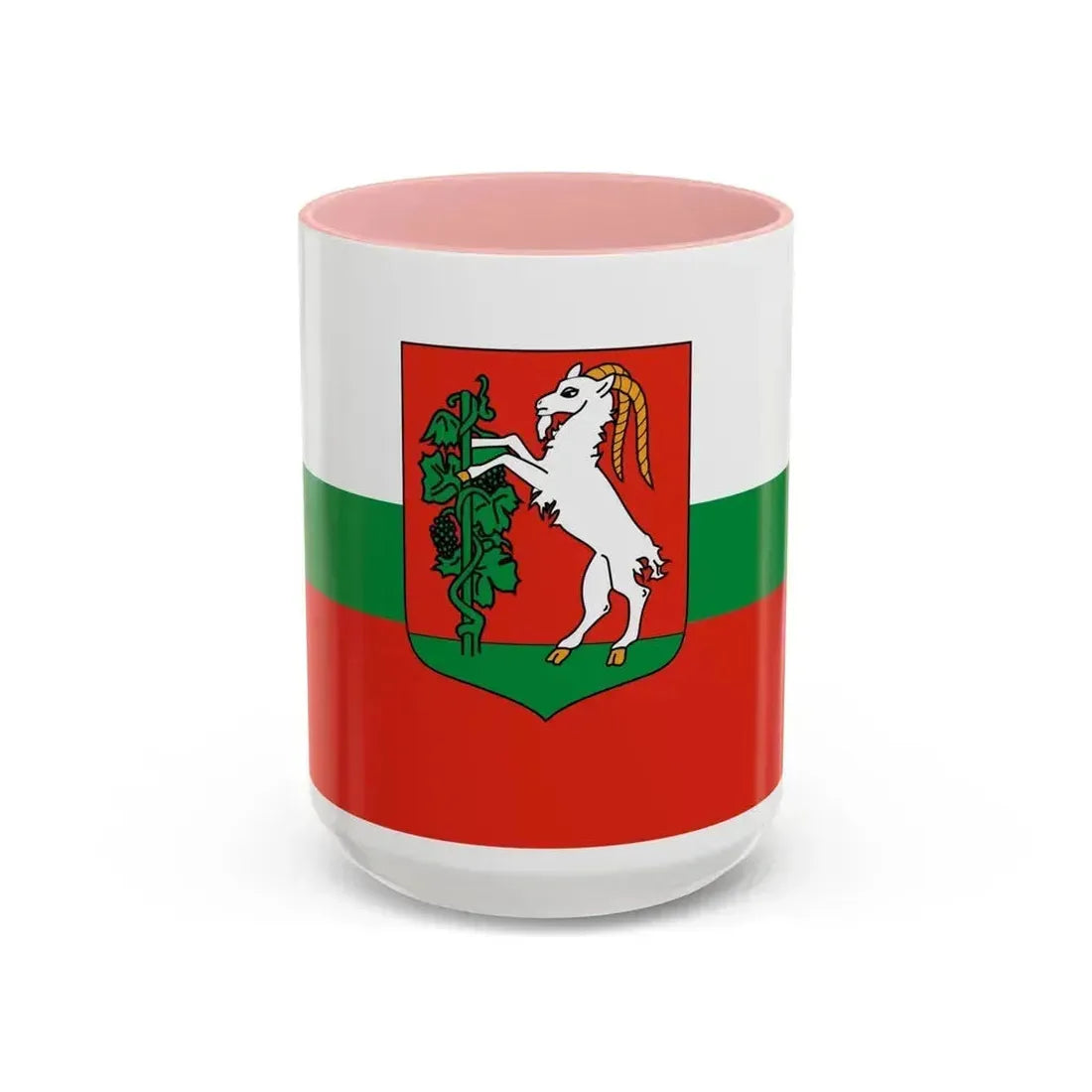 Flag of Lublin Poland - Accent Coffee Mug 15oz Pink - Go Mug Yourself