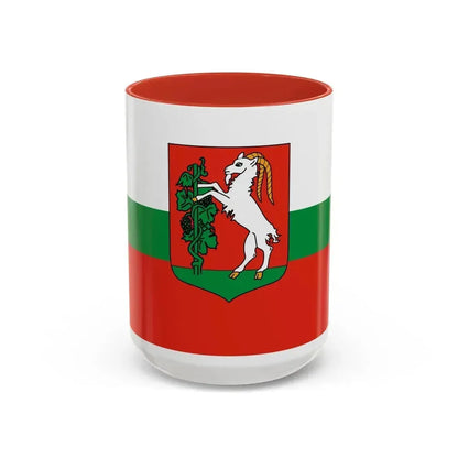 Flag of Lublin Poland - Accent Coffee Mug 15oz Red - Go Mug Yourself