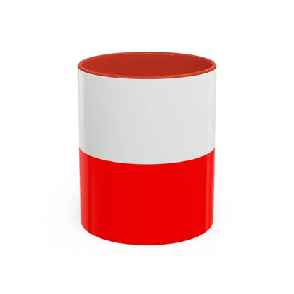 Flag of Lucca Italy - Accent Coffee Mug 11oz Red - Go Mug Yourself