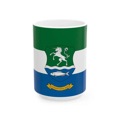 Flag of Ludanyhalaszi (Hungary) White Coffee Mug 15oz - Go Mug Yourself