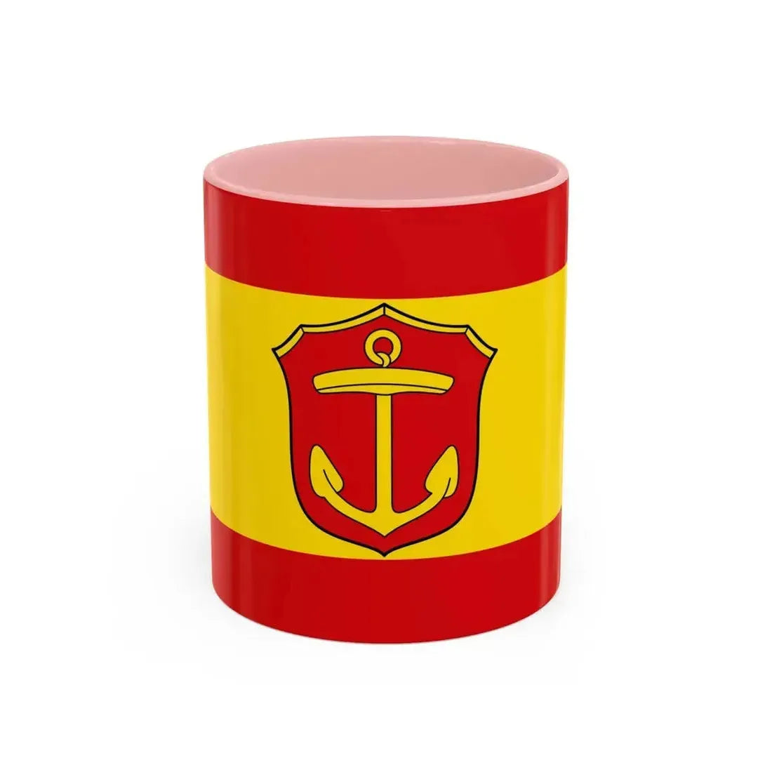 Flag of Ludwigshafen am Rhein Germany - Accent Coffee Mug 11oz Pink - Go Mug Yourself