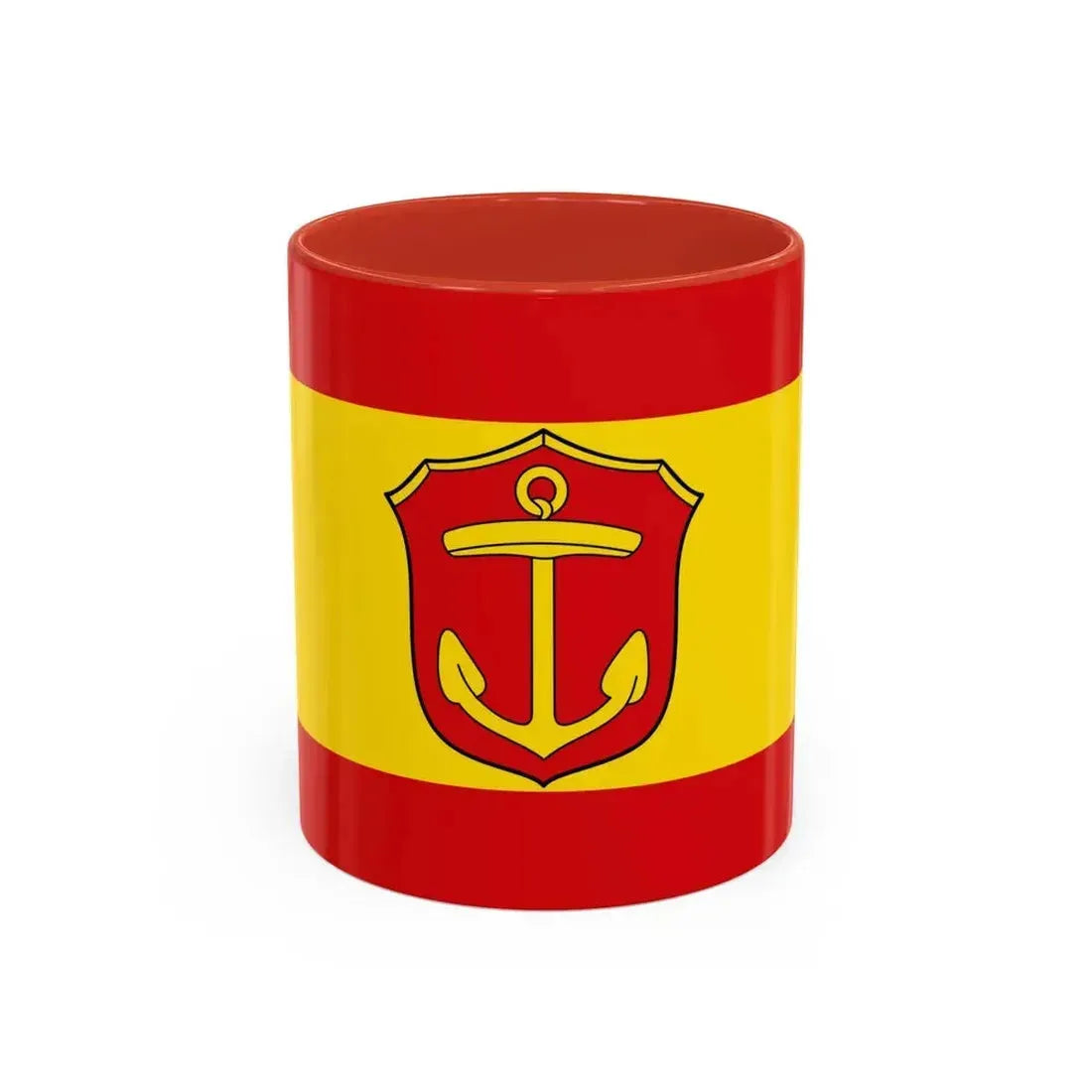 Flag of Ludwigshafen am Rhein Germany - Accent Coffee Mug 11oz Red - Go Mug Yourself