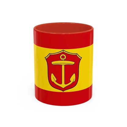 Flag of Ludwigshafen am Rhein Germany - Accent Coffee Mug 11oz Red - Go Mug Yourself