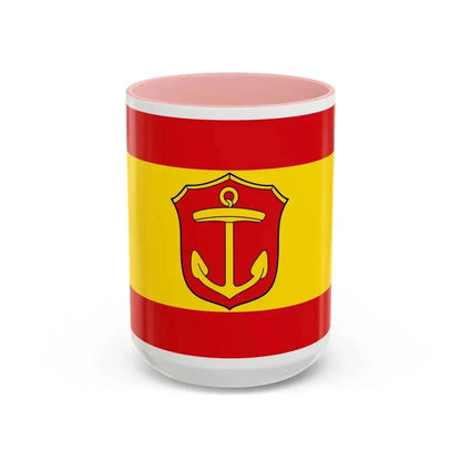 Flag of Ludwigshafen am Rhein Germany - Accent Coffee Mug 15oz Pink - Go Mug Yourself