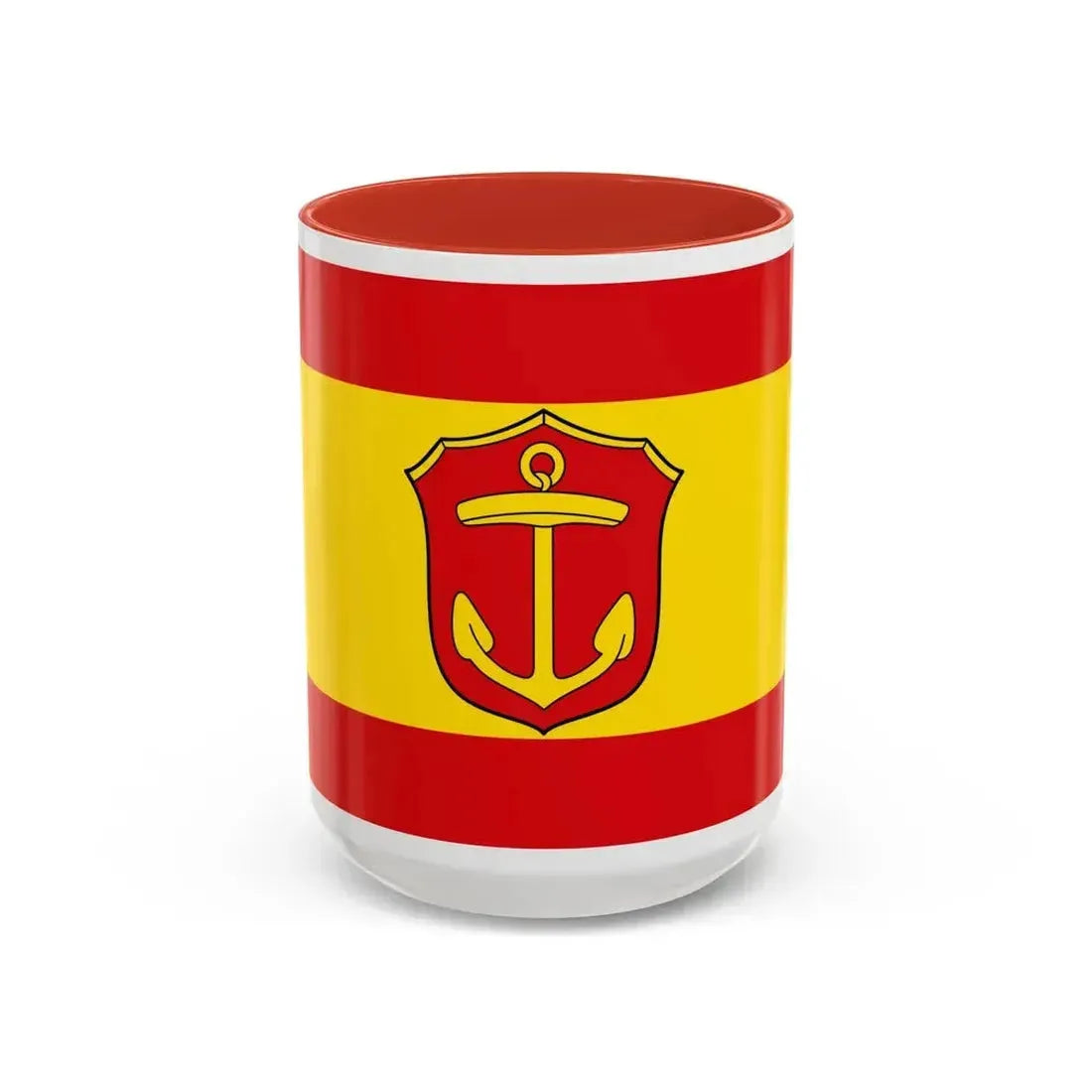 Flag of Ludwigshafen am Rhein Germany - Accent Coffee Mug 15oz Red - Go Mug Yourself