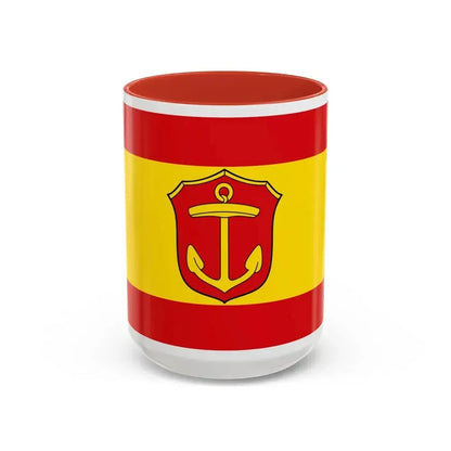 Flag of Ludwigshafen am Rhein Germany - Accent Coffee Mug 15oz Red - Go Mug Yourself