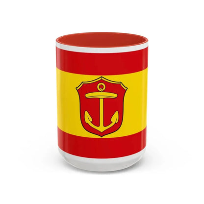 Flag of Ludwigshafen am Rhein Germany - Accent Coffee Mug 15oz Red - Go Mug Yourself