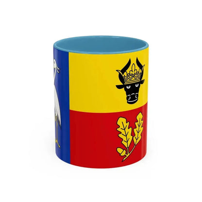 Flag of Ludwigslust Parchim Germany - Accent Coffee Mug 11oz Light Blue - Go Mug Yourself
