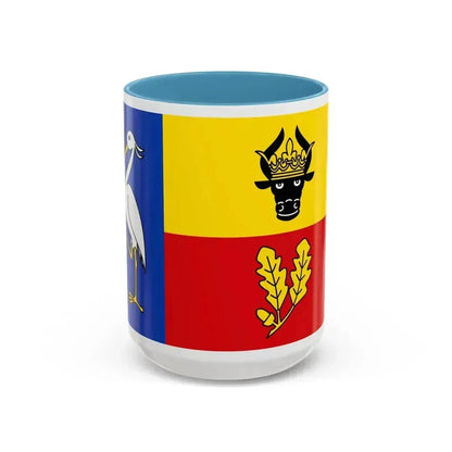 Flag of Ludwigslust Parchim Germany - Accent Coffee Mug 15oz Light Blue - Go Mug Yourself