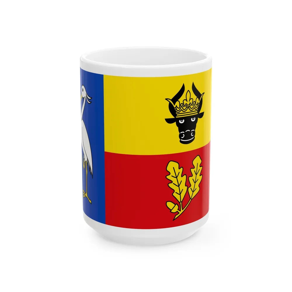 Flag of Ludwigslust Parchim Germany - White Coffee Mug-15oz-Go Mug Yourself