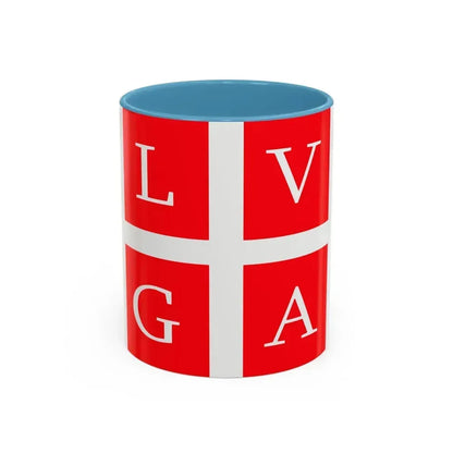 Flag of Lugano Switzerland - Accent Coffee Mug 11oz Light Blue - Go Mug Yourself