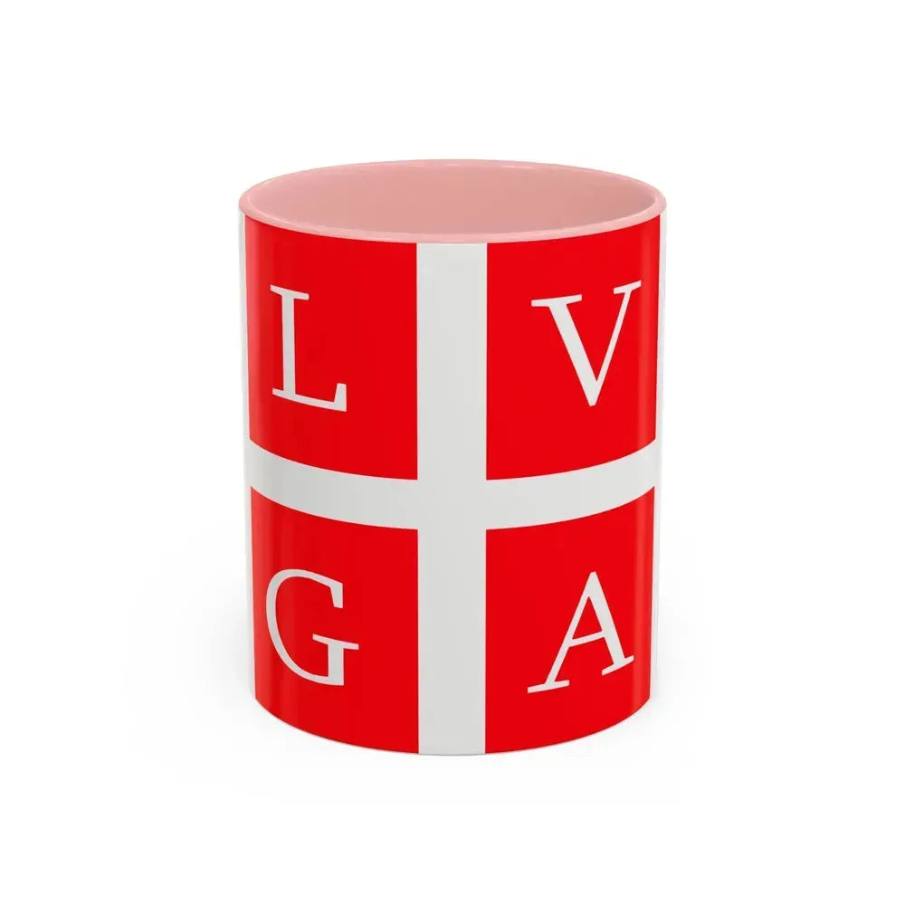 Flag of Lugano Switzerland - Accent Coffee Mug 11oz Pink - Go Mug Yourself
