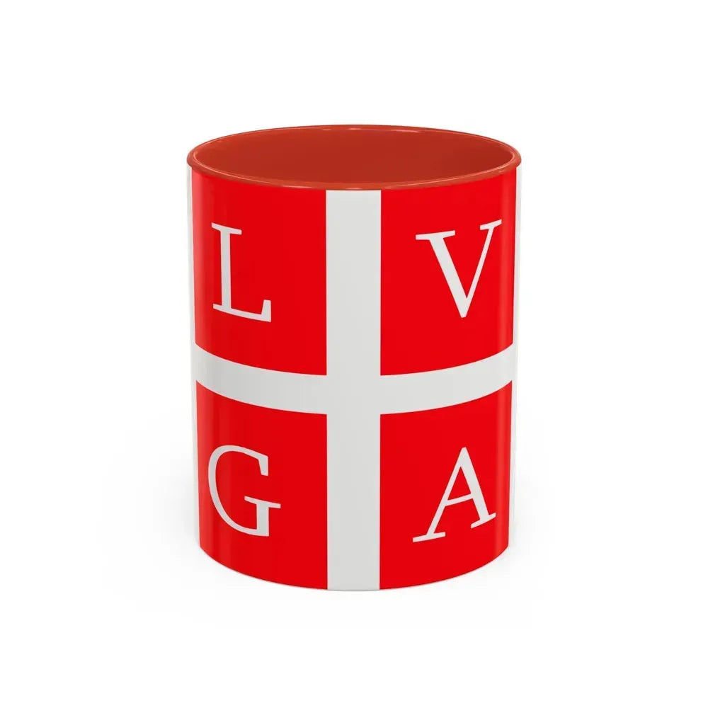 Flag of Lugano Switzerland - Accent Coffee Mug 11oz Red - Go Mug Yourself