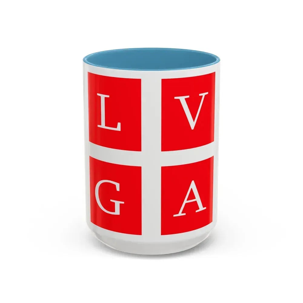 Flag of Lugano Switzerland - Accent Coffee Mug 15oz Light Blue - Go Mug Yourself