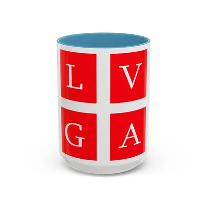 Flag of Lugano Switzerland - Accent Coffee Mug 15oz Light Blue - Go Mug Yourself