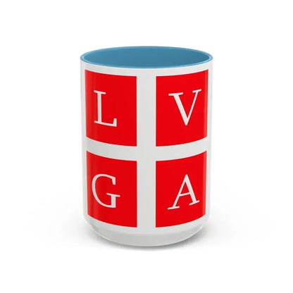 Flag of Lugano Switzerland - Accent Coffee Mug 15oz Light Blue - Go Mug Yourself