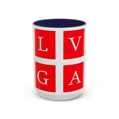 Flag of Lugano Switzerland - Accent Coffee Mug 15oz Navy - Go Mug Yourself