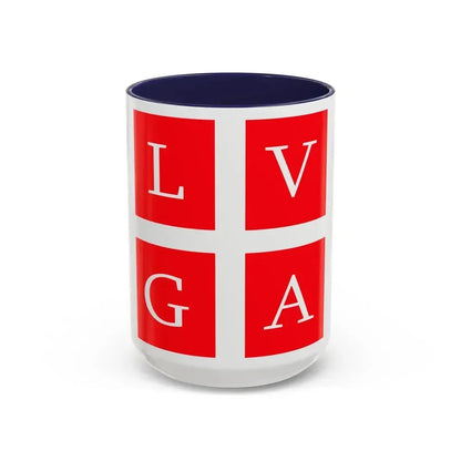 Flag of Lugano Switzerland - Accent Coffee Mug 15oz Navy - Go Mug Yourself