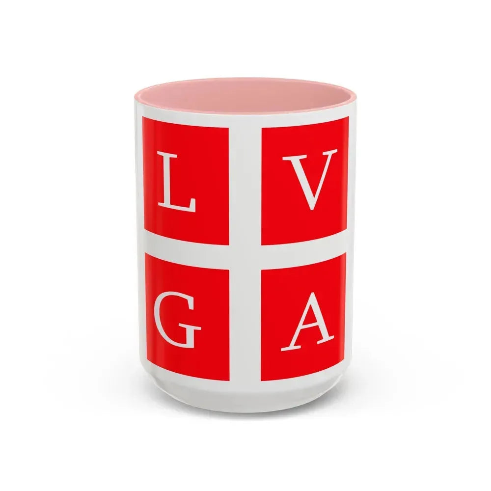 Flag of Lugano Switzerland - Accent Coffee Mug 15oz Pink - Go Mug Yourself