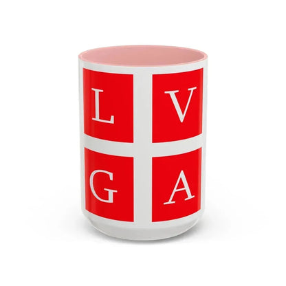 Flag of Lugano Switzerland - Accent Coffee Mug 15oz Pink - Go Mug Yourself