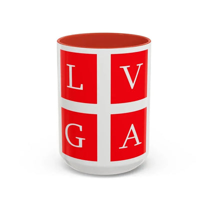 Flag of Lugano Switzerland - Accent Coffee Mug 15oz Red - Go Mug Yourself
