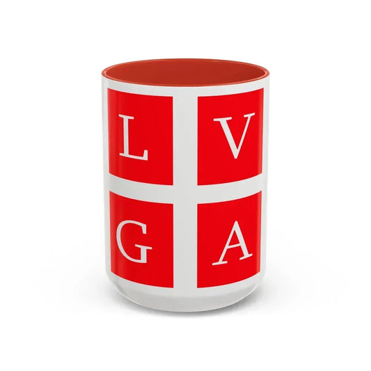 Flag of Lugano Switzerland - Accent Coffee Mug 15oz Red - Go Mug Yourself