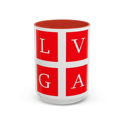 Flag of Lugano Switzerland - Accent Coffee Mug 15oz Red - Go Mug Yourself