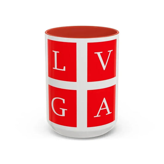 Flag of Lugano Switzerland - Accent Coffee Mug 15oz Red - Go Mug Yourself