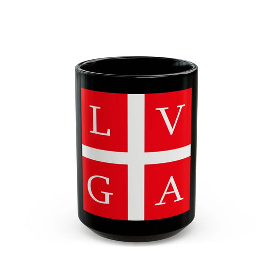 Flag of Lugano Switzerland - Black Coffee Mug-15oz-Go Mug Yourself