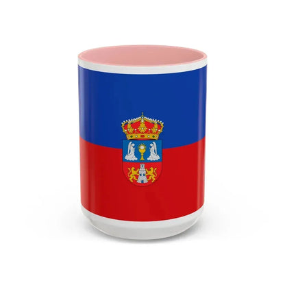 Flag of Lugo Spain - Accent Coffee Mug 15oz Pink - Go Mug Yourself