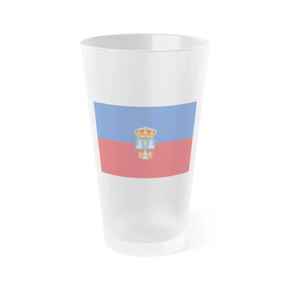 Flag of Lugo Spain - Frosted Pint Glass 16oz 16oz Frosted - Go Mug Yourself