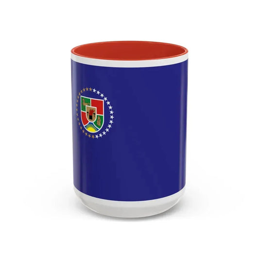 Flag of Luhansk Oblast Ukraine - Accent Coffee Mug 15oz Red - Go Mug Yourself