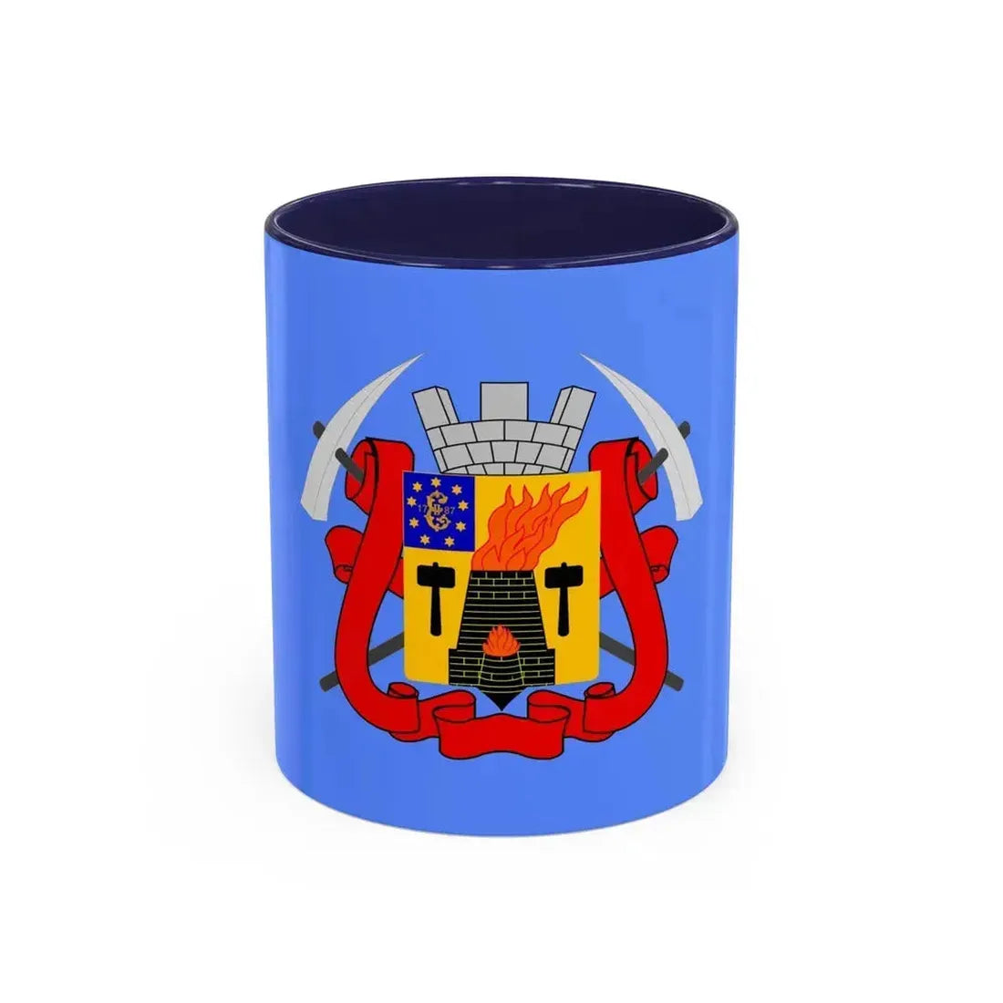 Flag of Luhansk Ukraine - Accent Coffee Mug 11oz Navy - Go Mug Yourself