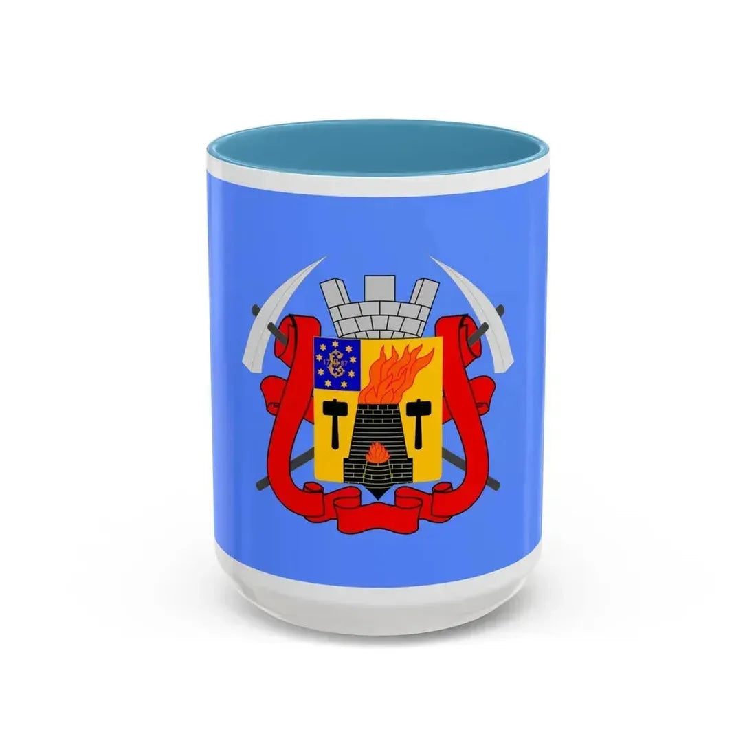 Flag of Luhansk Ukraine - Accent Coffee Mug 15oz Light Blue - Go Mug Yourself