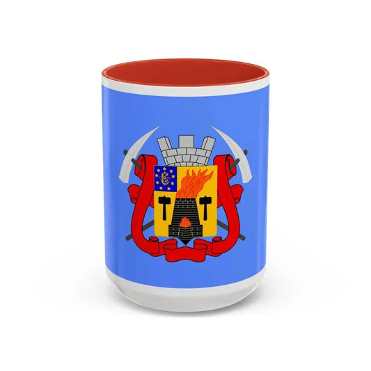 Flag of Luhansk Ukraine - Accent Coffee Mug 15oz Red - Go Mug Yourself
