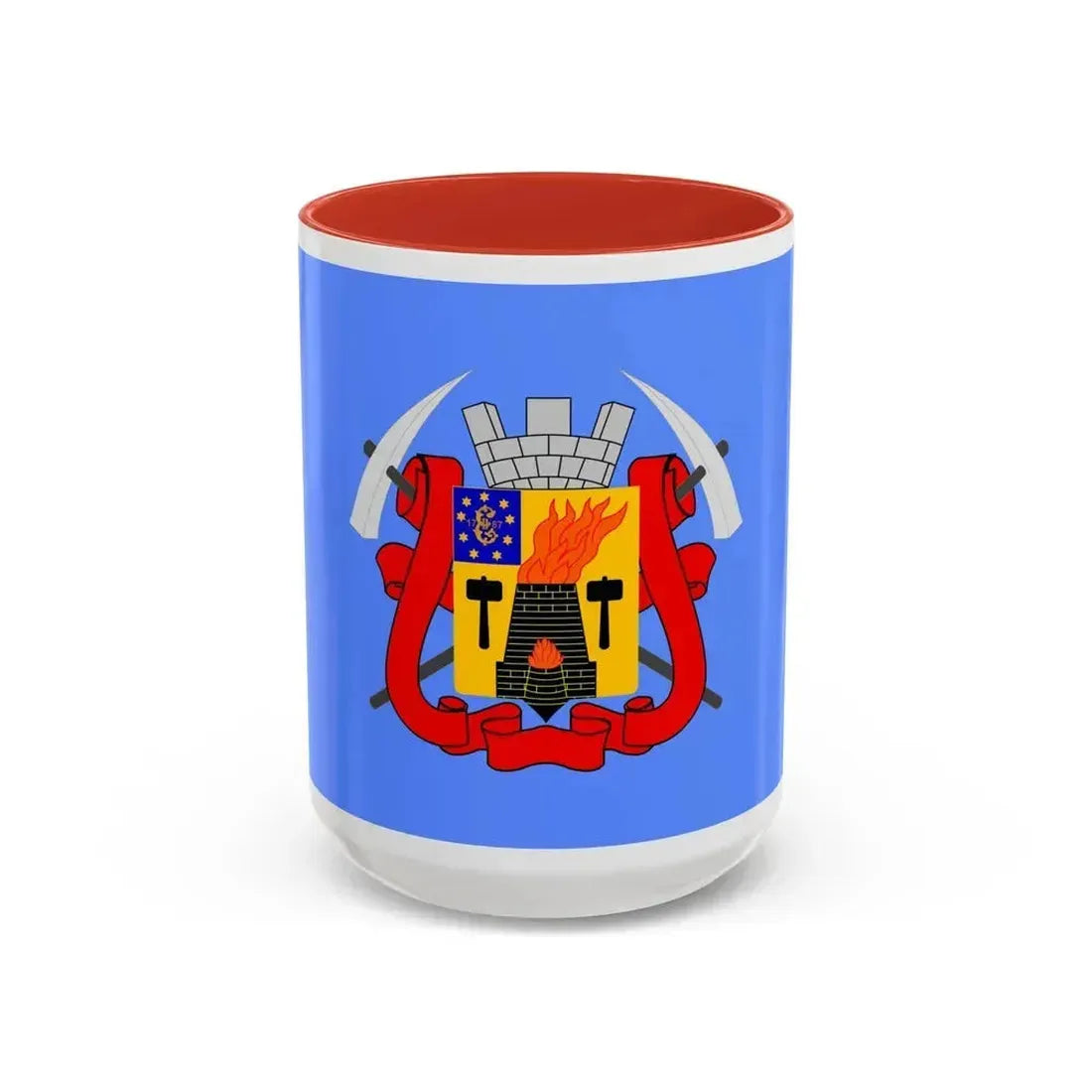 Flag of Luhansk Ukraine - Accent Coffee Mug 15oz Red - Go Mug Yourself