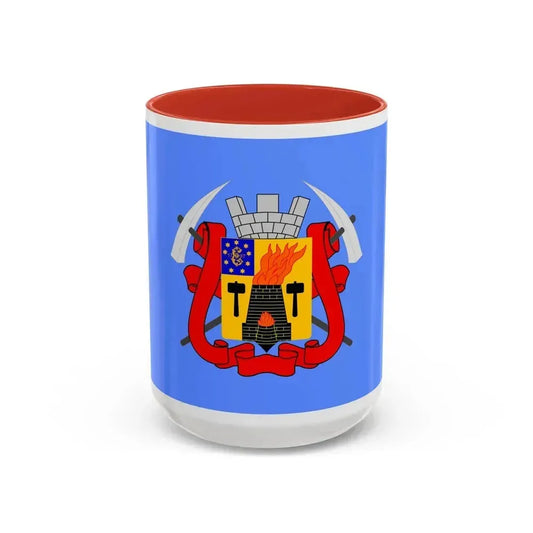 Flag of Luhansk Ukraine - Accent Coffee Mug 15oz Red - Go Mug Yourself