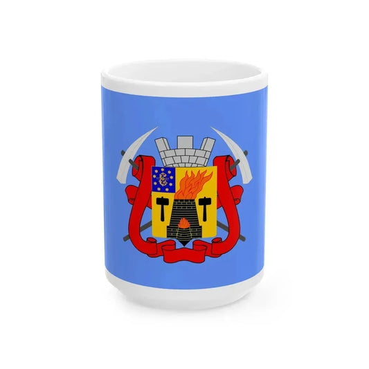 Flag of Luhansk Ukraine - White Coffee Mug 15oz - Go Mug Yourself