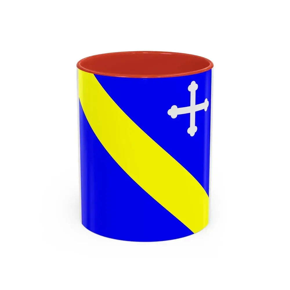 Flag of Lully Switzerland - Accent Coffee Mug 11oz Red - Go Mug Yourself